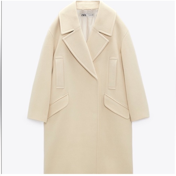 Zara Oversized Vanilla Cream Coat - Picture 2 of 12